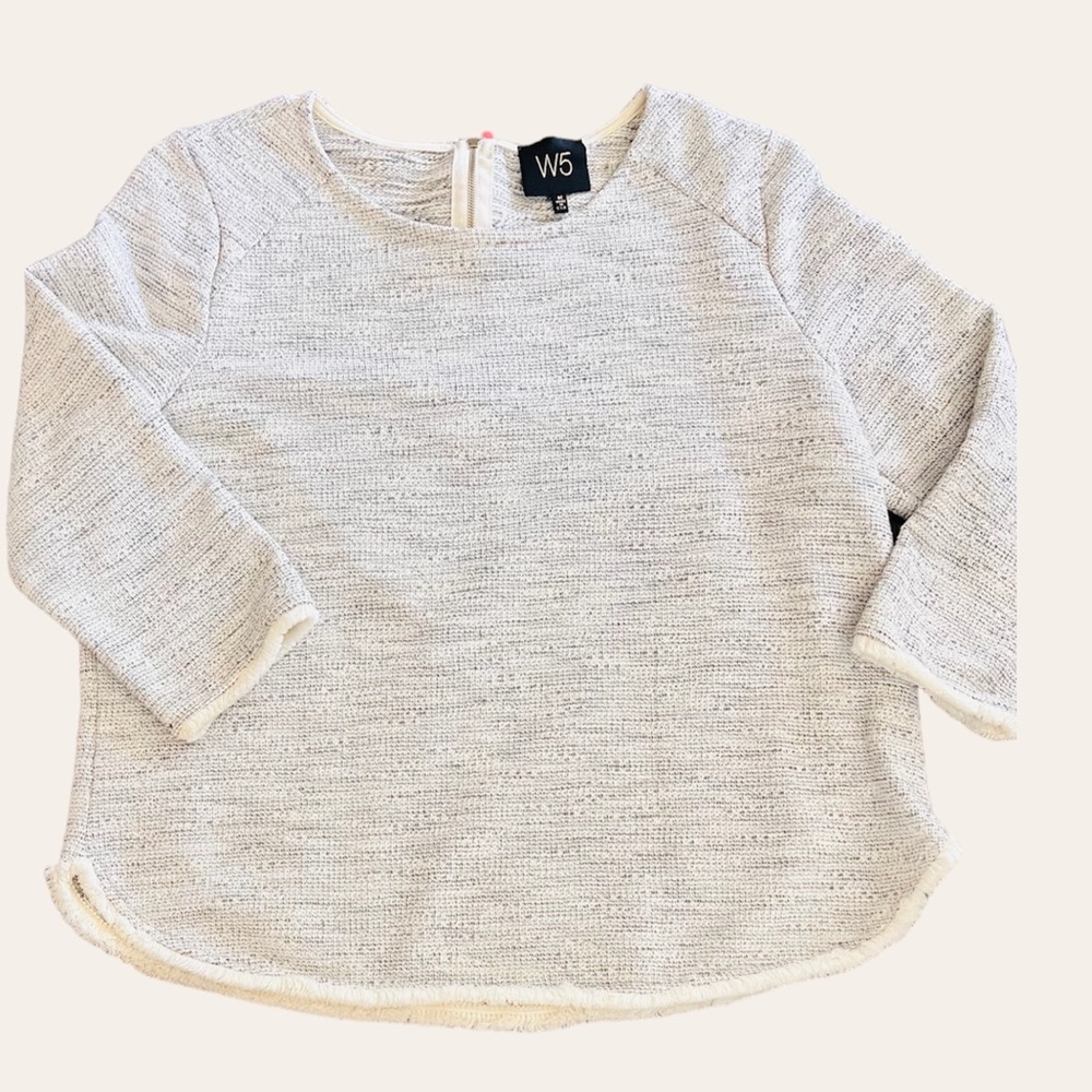 Anthropologie W5 Off white, grey knitted sweater